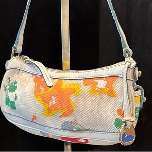 RARE Y2K Splashed Paint Dooney & Bourke Multicolor Shoulder Bag